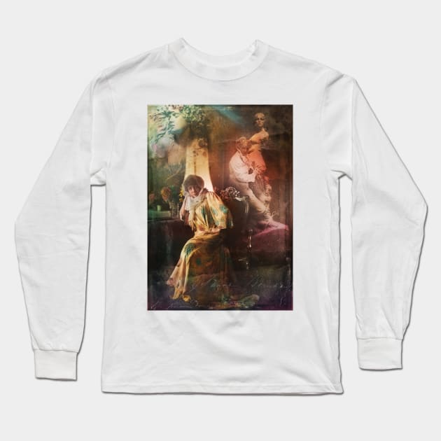 Collage Art Sarah Bernhardt Long Sleeve T-Shirt by Floral Your Life!